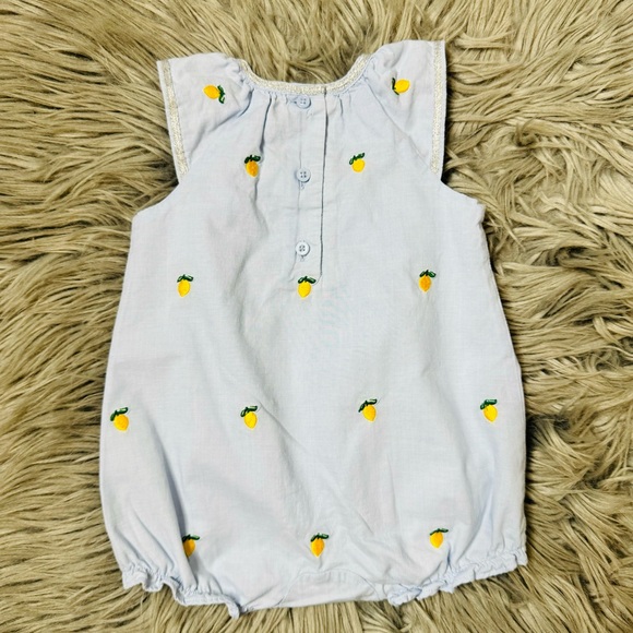 Janie & Jack lemon print one piece - Picture 3 of 5